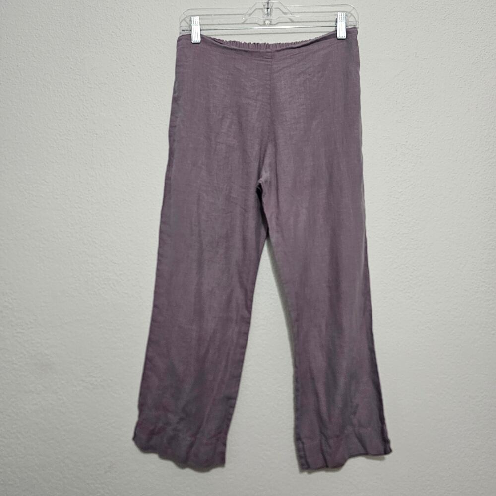 Bryn Walker Mauve Purple Pants Women Small 100% Linen Natural Fibers made in USA